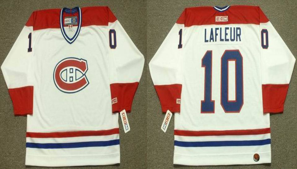 2019 Men Montreal Canadiens 10 Lafleur White CCM NHL jerseys